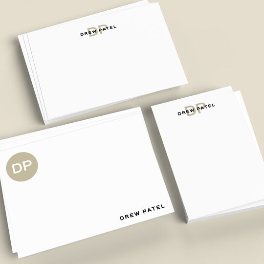 Simplicity Initials Flat Note Card Collection